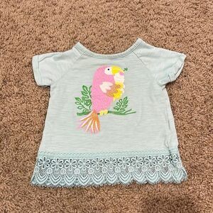 Light blue teal baby girl toddler top shirt